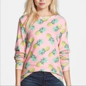 Wildfox Pink Pineapple Print Sweatshirt